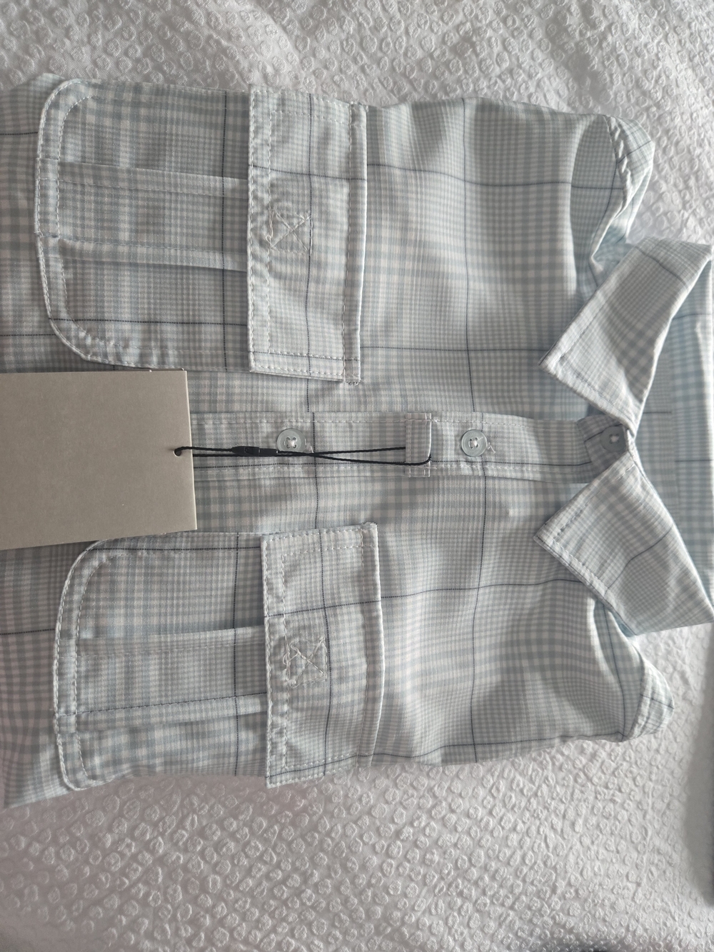 Hunter Light Blue and White Plaid Button Down Shirt
